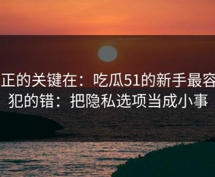 真正的关键在：吃瓜51的新手最容易犯的错：把隐私选项当成小事