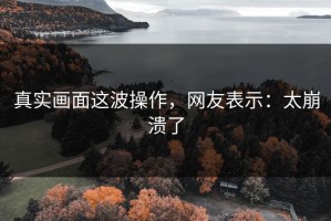 真实画面这波操作，网友表示：太崩溃了