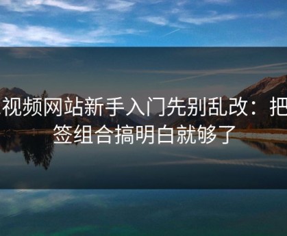 51视频网站新手入门先别乱改：把标签组合搞明白就够了