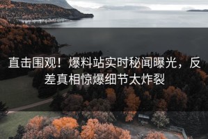 直击围观！爆料站实时秘闻曝光，反差真相惊爆细节太炸裂