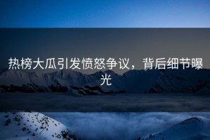 热榜大瓜引发愤怒争议，背后细节曝光