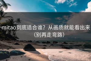 mitao到底适合谁？从画质就能看出来（别再走弯路）