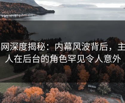 91网深度揭秘：内幕风波背后，主持人在后台的角色罕见令人意外