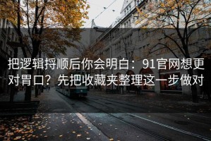 把逻辑捋顺后你会明白：91官网想更对胃口？先把收藏夹整理这一步做对