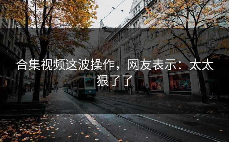合集视频这波操作，网友表示：太太狠了了